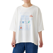 プリント×刺繡Tシャツ(ビッグシルエット)