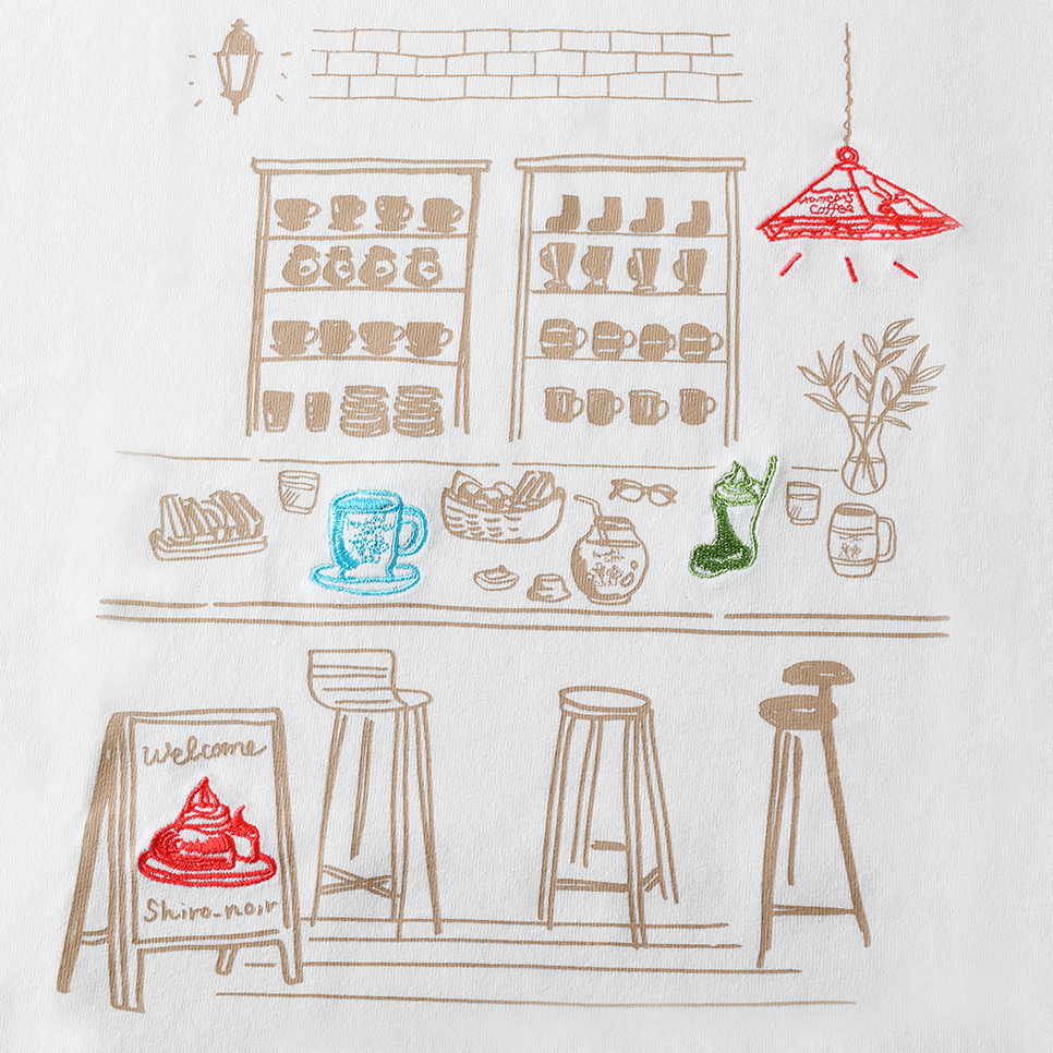 プリント×刺繡Tシャツ(ビッグシルエット)