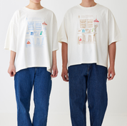 プリント×刺繡Tシャツ(ビッグシルエット)