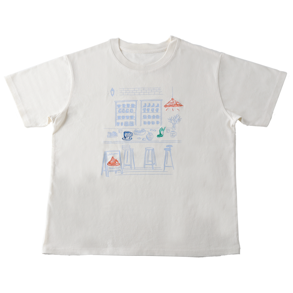 プリント×刺繡Tシャツ(スタンダードシルエット)