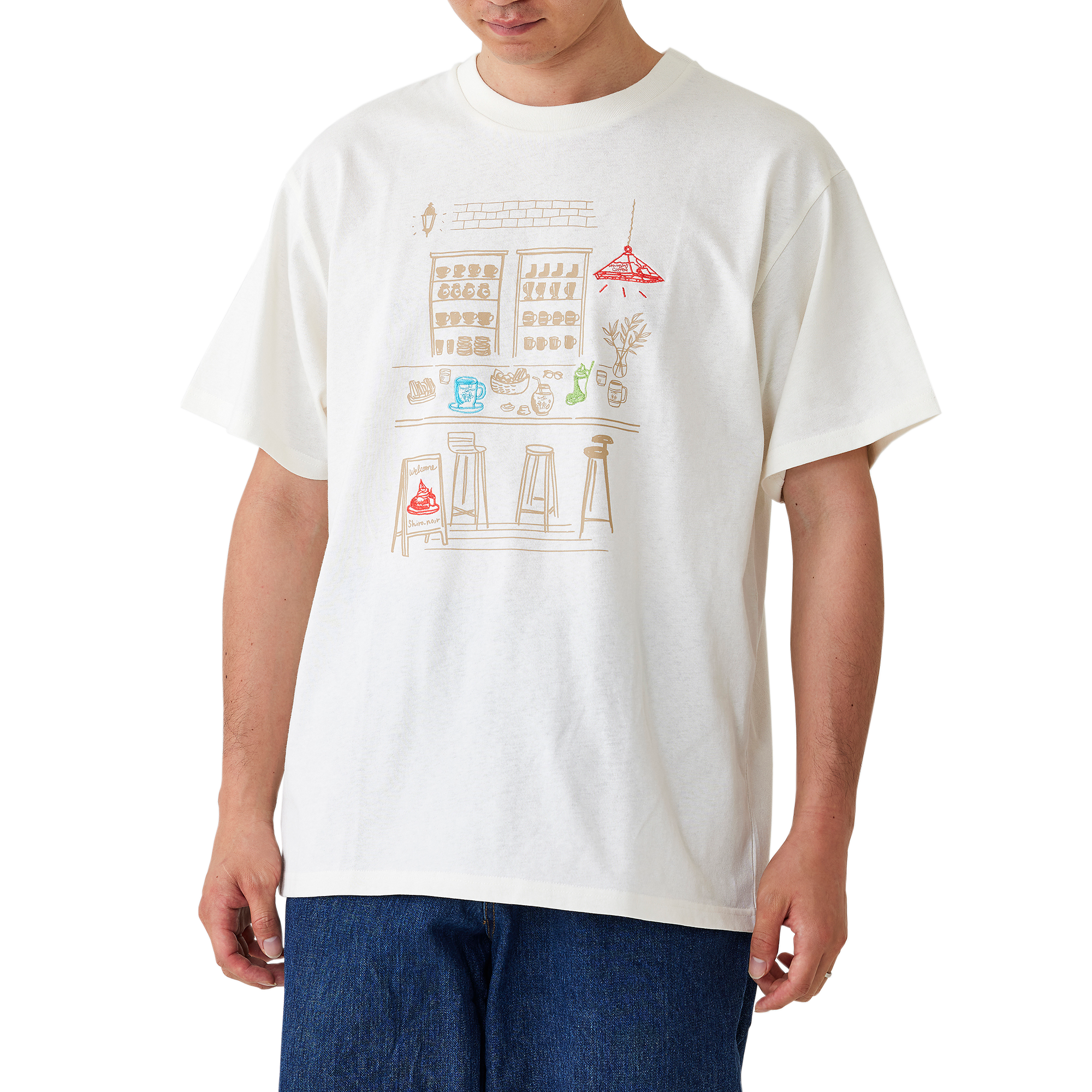 プリント×刺繡Tシャツ(スタンダードシルエット)